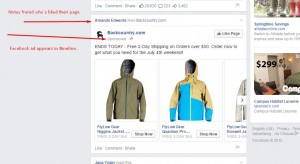 Facebook retargeting ad