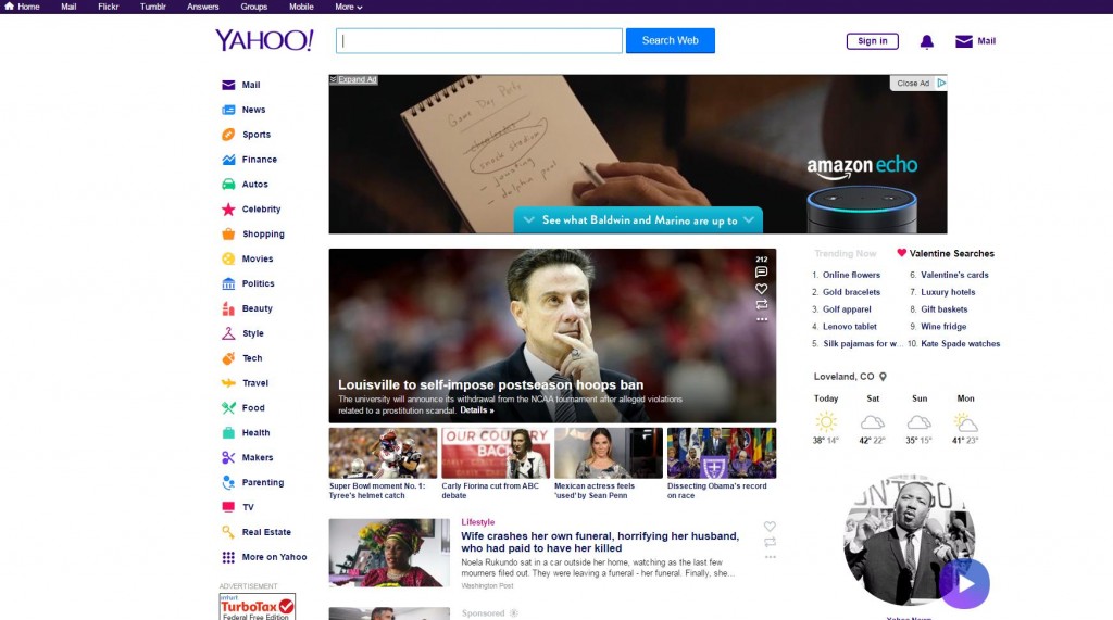 yahoo homepage