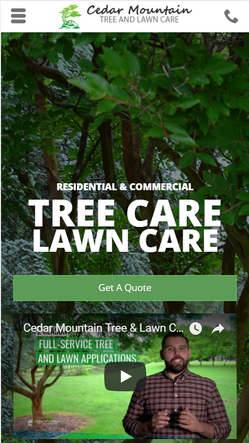 lawn care case study homepage mobile