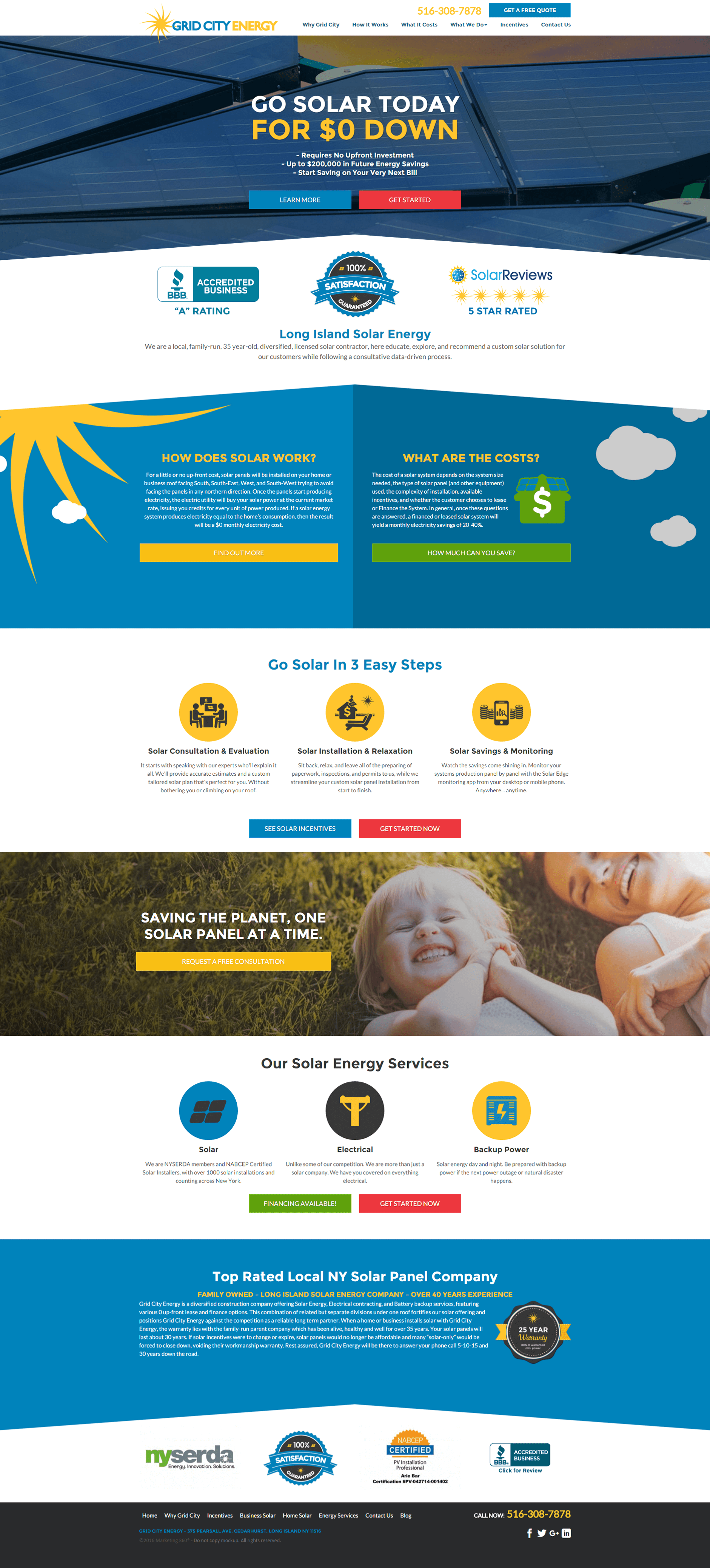 solar energy marketing website mockup
