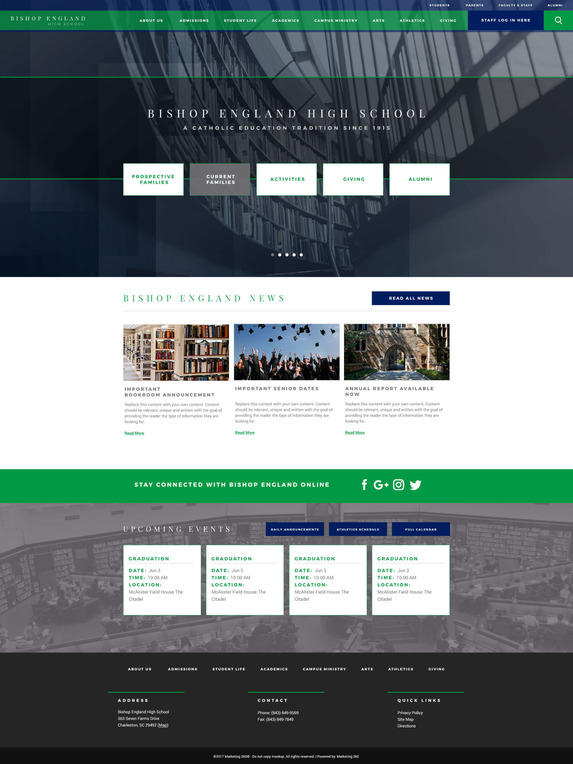 education marketing website design
