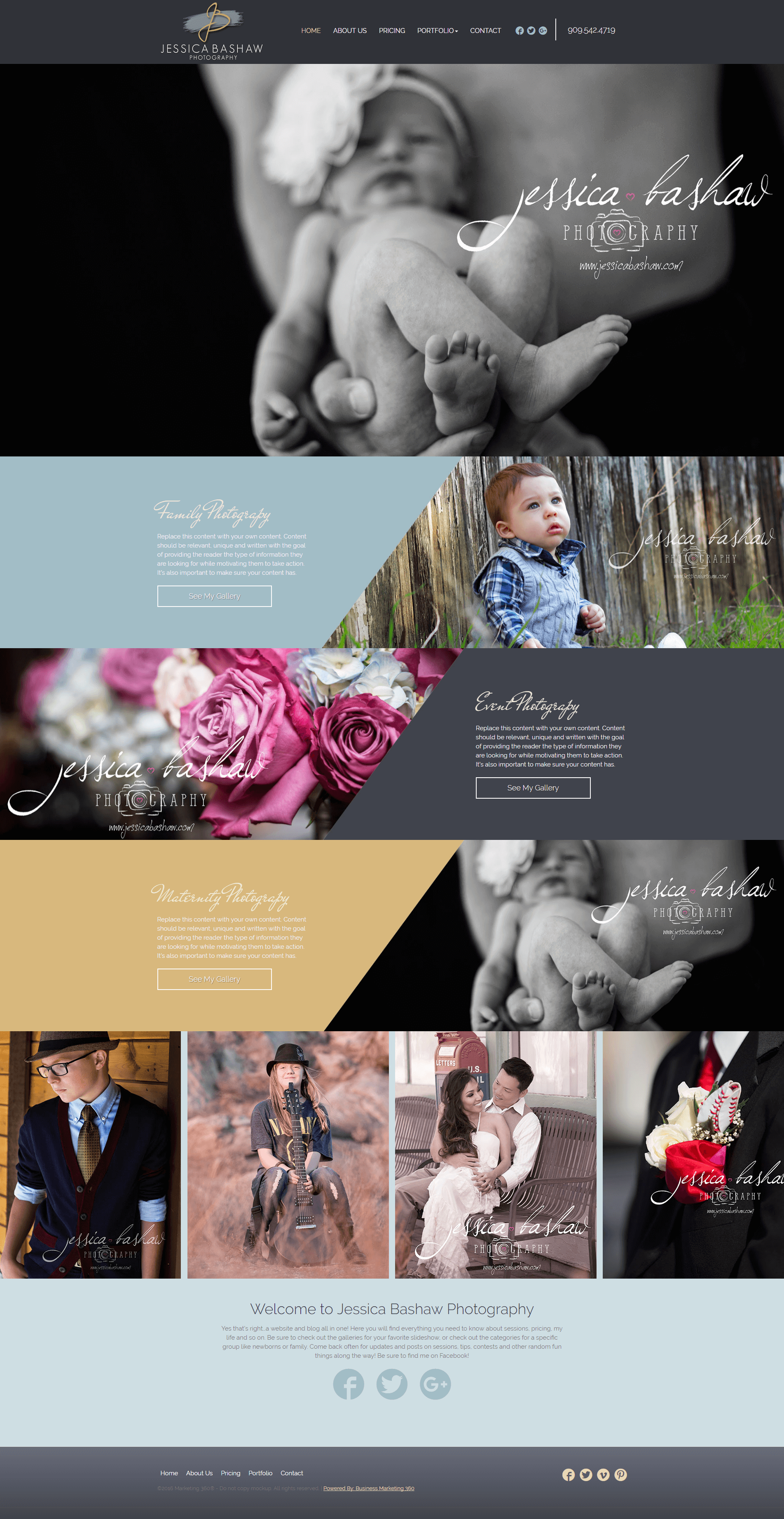 photography marketing website template