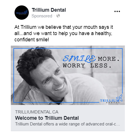 facebook ad for dental practice